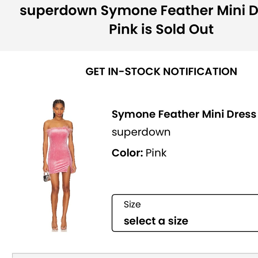 NWT Superdown Pink Mini Dress with Feather Trim XS